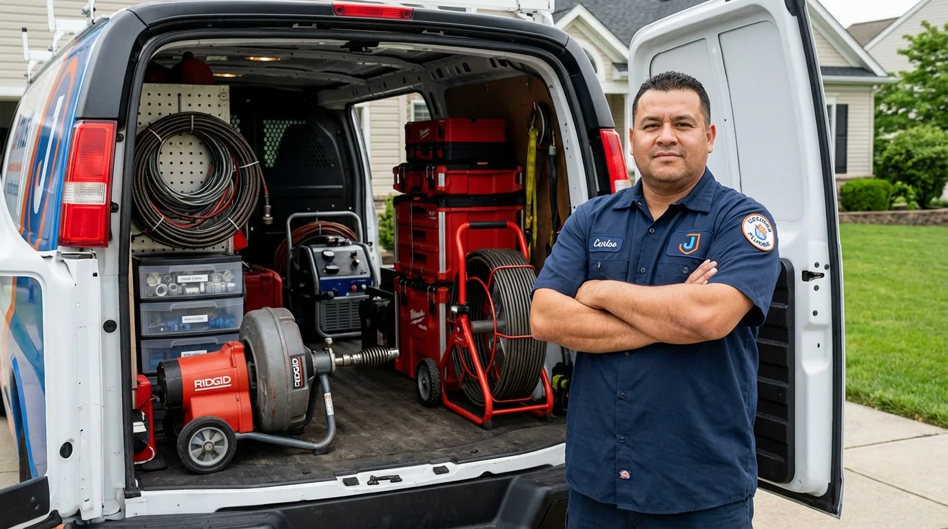Professional drain cleaning equipment and Johns Plumbing LLC plumber in Loretto